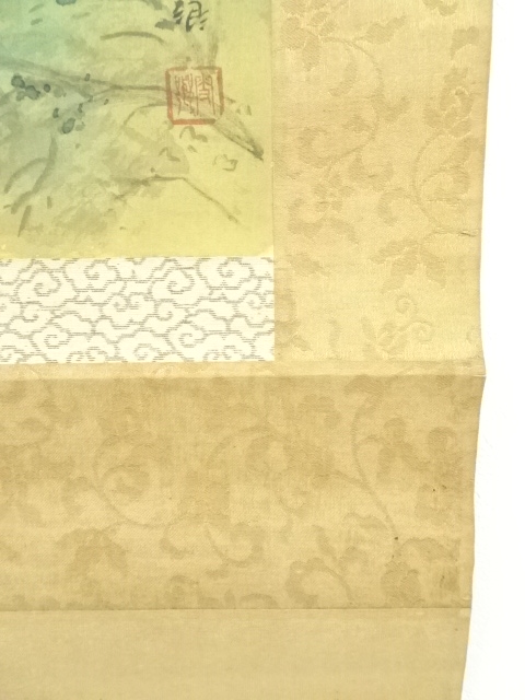 【真作】立野雪郷/雪渓帰漁図/雪景山水図/掛軸☆宝船☆Y-598　JM 道具 ] - 道具 立野雪郷筆 風景 肉筆絹本掛軸 | ネットショップ圭